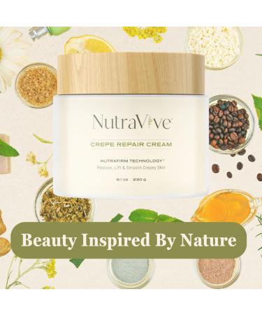 NutraVive Crepe Repair Cream Anti-Aging Treatment - 8.1 Oz Restore Lift Tighten & Smooth Collagen Boosting Body Neck & Face - Crepey Skin Cream for Aging Skin - Buy Online on GoSupps.com