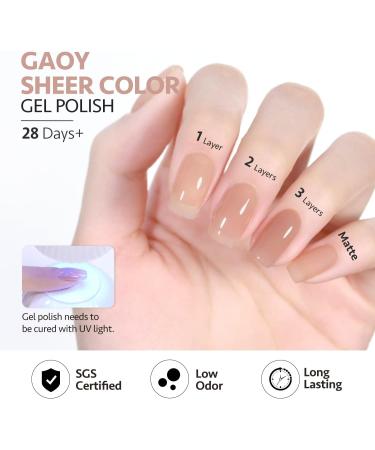 GAOY Jelly Nude Gel Nail Polish 16ml Sheer Light Brown Translucent Soak Off Gel Polish UV Light Cure for Nail Art DIY Color 1535 1535 Cappuccino - Buy Online on GoSupps.com