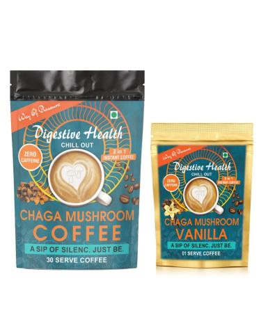 Way Of Pleasure Chaga Mushroom Instant Caffeine Free Coffee For Reduce Stress & Boost Immunity For Men And Women 45G