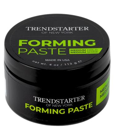 TRENDSTARTER - FORMING PASTE (4oz) - Medium Hold - Medium Shine - Lightweight Water-Based Hair Cream - Premium All-Day Hold Hair Styling Product - Flake-Free Hair Paste for All Hair Types 4 Ounce (Pack of 1)