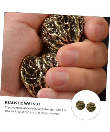 Ibasenice Copper Walnut Figure Brass Decor Foot Massager - Chinese Wenwan Balls for Deep Tissue Muscle Relief - Buy Online on GoSupps.com