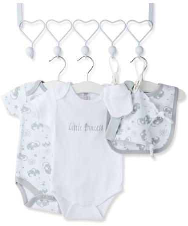 Personalised Baby Girl Gift Set - Newborn Essentials and Hamper for Baby Girl - Grey - Buy Online on GoSupps.com