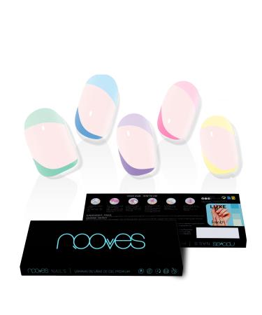 NOOVES NOOVES NAILS Premium Gel Nail Sheets - French Party - French | Semi-Permanent Gel Nail Strips | Semi-Permanent Gel Nail Stickers | Gel Nail Stickers | Gel Nails