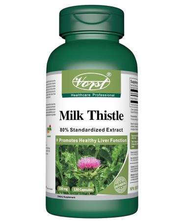 VORST Milk Thistle 80% Silymarin with 25:1 Extract Ratio (3750mg Raw Extract Equivalent) 120 Capsules | Supplement For Natural Liver Cleanse & Gallbladder Detoxification and Health | Powder Pills | 1 Bottle 120 count (Pack of 1)