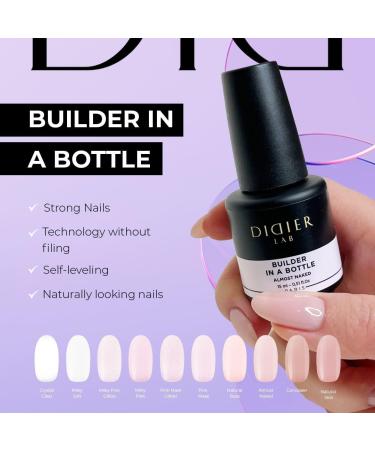 Didier Lab - Premium Nail Builder Gel in a Bottle Milky Pink - Strengthens Natural Nails - LED UV Builder Gel for Nails - Hard Gel Nail Builder for Nail Repair - Nail Gel Extension 15ml 15 ml (Pack of 1) BIAB Milky Pink - Buy Online on GoSupps.com