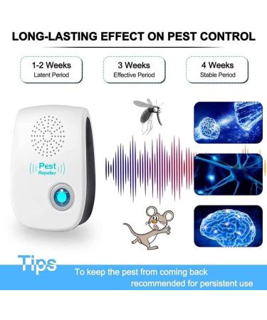 Toyukia 2023 Dual Ultrasonic Pest Repeller 8 Pack - Electronic Control for Insects, Roaches, Spiders, Mice - Indoor Mosquito Repellent for Home, Kitchen, Office, Warehouse, Garage (White) - Buy Online on GoSupps.com