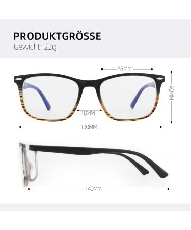 ZENOTTIC Anti-Blue Light Reading Glasses for Men - Rectangular Design UV 400 Protection Includes Glasses Case - Perfect for PC TV & Gaming - Brown/Gray 1.5x - Buy Online on GoSupps.com