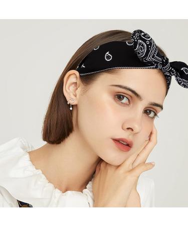 Jaciya Bandana Bow Headband for Women and Girls - Wide Bunny Ears Hair Accessory - Buy Online on GoSupps.com
