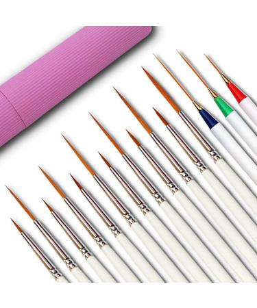 15 Pcs Paintbrushes, Detail Fine Paint Brushes Micro Mini Tiny Artist Paintbrush Set | Ultra Fine Point Tip | for Miniature Acrylic Script Line Model Nail Painting