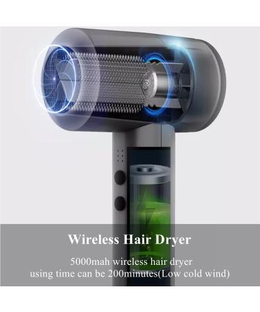 Cordless Hair Dryer 5000mAh Rechargeable Wireless Hair Dryer Portable Hot & Cold Air Blow Dryer for Art Painting/Home/Outdoor/Pet Care/Travel - Buy Online on GoSupps.com