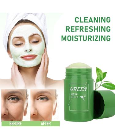 BlumeMeer Green Green Tea 2 pieces Green Mask Stick cleansing mask stick Green Mask Clay Stick Deep Cleansing Smearing control oil for moisturizing nourishing skin reducing blackheads - Buy Online on GoSupps.com