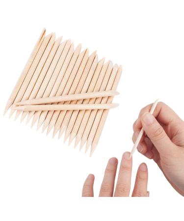 Sowaka 50 Pcs Orange Wood Sticks for Nails Natural Double Sided Multifunctional Wooden Mini Cuticle Pusher Remover Tool Kit for Manicure Pedicure