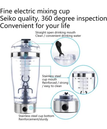 Electric Protein Shaker Protein Shake Automatic Movement Vortex Mixing Cup Leak Proof Battery Powered for Office Gym Travel (Size : 450ML) - Buy Online on GoSupps.com