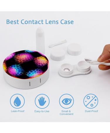 Colorful Football Contact Lens Case with Mirror - Cute & Portable Eye Lens Box Travel Kit - Buy Online on GoSupps.com
