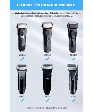 Buy Bouge 52B Shaving Head - Compatible with Braun Series 5 Razors for Men | Replacement Heads for 5020s 5040s 5050cc & More | International Shipping Available - Buy Online on GoSupps.com