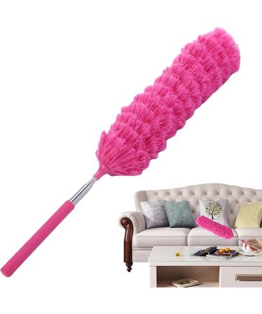 Shakven Telescopic Duster | Retractable Dust Brush Cleaner | Cobweb Duster with Telescoping Pole Spider Web Brush & Ceiling Duster for Blinds Furniture Hot Pink - Buy Online on GoSupps.com