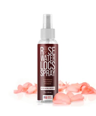 IMPRESA Rose Water Spray - Moisturizing Loc Treatment for Dreadlocks Braids & Faux Locs - Hydrating for Most Hair Types - No Sulfates Mineral Oil Silicone or Parabens - 8oz