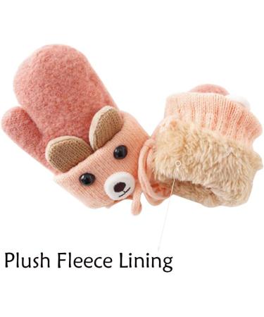 AIDIER Baby Winter Mittens with Fleece Lining | Knitted Gloves for Boys and Girls 0-3 Years | Deep Pink - Buy Online on GoSupps.com