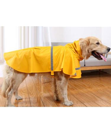 Hapee Large Dog Raincoat with Reflective Strip Hoodie, Yellow, 20 inch Back Length - Buy Online on GoSupps.com