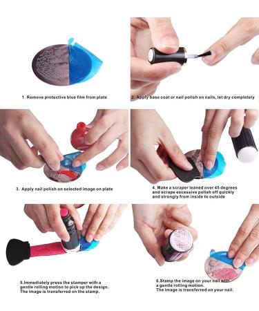 BeautyLeader 20 Pcs Nail Stamp Plates Set - Nail Art Stamping Plate Scraper Stamper Set with Leaves, Flowers, and Animal Designs in Storage Bag - Buy Online on GoSupps.com