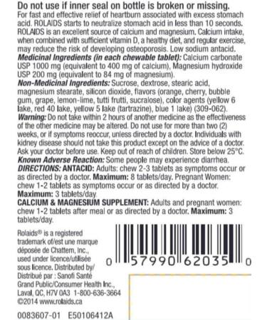 Rolaids Ultra Strength Antacid Fruit Flavoured 72ct Fast Heartburn Relief - Buy Online on GoSupps.com