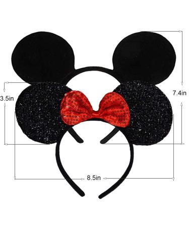 FANYITY Mickey Ears Headbands 2 Pcs Set for Party Costume - Red Black - Buy Online on GoSupps.com