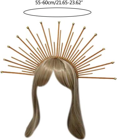 amangul Cosplay Angel Aureole Shape Headband Materials Festival Hair Hoop Christmas Shows Headpiece New Year Costume(Ts 56A Gold Material) - Buy Online on GoSupps.com