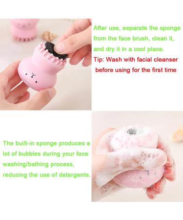 Duruan Silicone Facial Cleansing Brush + Massager - Octopus Shape, Deep Cleaning & Exfoliating Skin Massage (Blue+Red, 2Pcs) - Buy Online on GoSupps.com