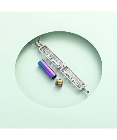 VCCWYQK Cremation Jewelry Urn Necklace for Ashes Pendant with Hollow Glass Vial Cylinder Cremation Keepsake Memorial Lockets Ashes Holder for Women Men Pet - Buy Online on GoSupps.com