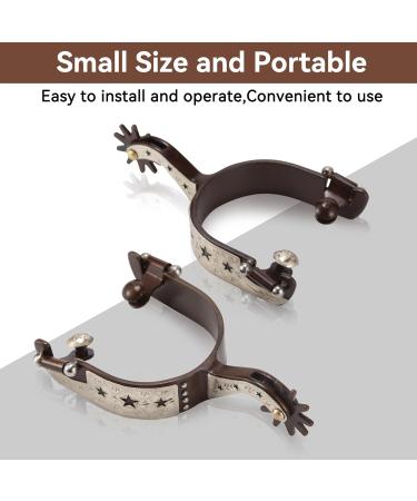 Frdhee West Cowboy Spores - Handcrafted Vintage Horse Gear (2 Pieces) - Rotatable Design for Riding Enthusiasts - Buy Online on GoSupps.com