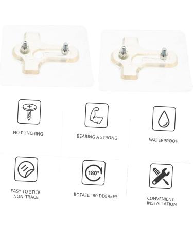 Alipis 8 Pcs Punch Stickers Heavy Duty Clothes Hanger Rack Transparent Seamless Hook No Adhesive Hooks 7.8X7.8X1.2CMx2pcs Transparentx2pcs - Buy Online on GoSupps.com