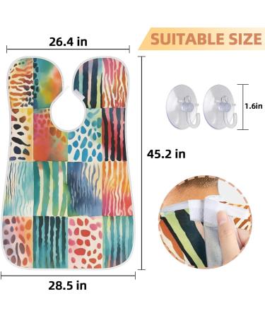 Plaid Leopard Stripes Beard Bib Apron | Beard Hair Catcher for Men | Perfect Gift for Father's Day Anniversary & Christmas - Buy Online on GoSupps.com