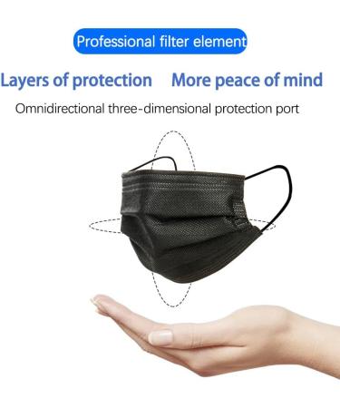 50pcs- children 3 Layers facecover Disposable KIDS Facemask (Black Black) - Buy Online on GoSupps.com