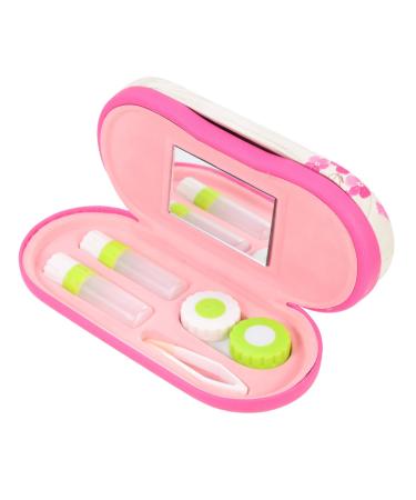 Solustre 3 sentences Double-lodged glasses case solution and case travel lens case kit case and solution travel set for lentil containers container for lentils cute flocked cloth suite travel
