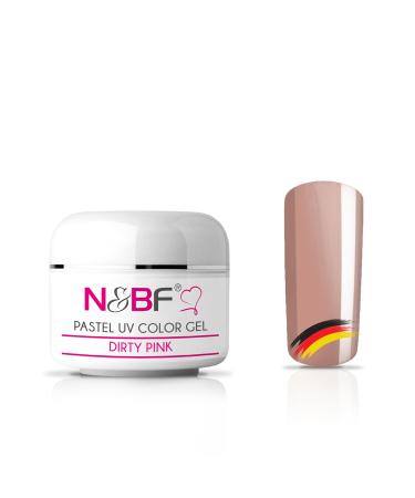 N&BF UV Farbgel Pastel Dirty Pink (beige) |Color gel covering medium viscos |Pastel Color Gel for Geln gel |Made in Germany |Color gels self -smoothing dark pink