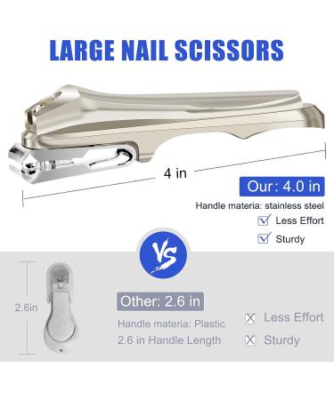 Dr. MODE Easy Grip 360 Rotary Toenail Clippers for Men Seniors - Ultra Sharp Stainless Steel Nail Cutters with Long Handle and Nail File - Buy Online on GoSupps.com