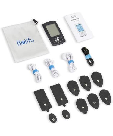 Belifu TENS EMS Unit Muscle Stimulator | 24 Modes Pain Relief Therapy | Electronic Pulse Massager with 10 Pads | Fastening Cable Ties & Storage Bag - Buy Online on GoSupps.com