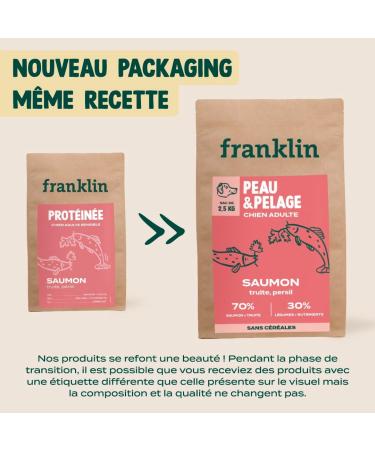 Franklin Dog Food Protein Range with 70% Salmon Mono-protein Grain-free Skin and Coat Triangle Shape 11mm 6 kg - Buy Online on GoSupps.com