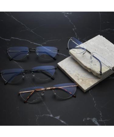 Eyekepper 4-Pack Rimless Reading Glasses - Blue Light Blocking Lightweight Half Moon Readers for Men & Women +2.0 Strength Mix Colors - Buy Online on GoSupps.com