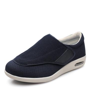 Yytcsjz Mens Diabetic Shoes Edema Slippers Air Cushion Lightweight Walking Shoes Comfort for Elderly Comfy Orthopedic Footwear for Edema Arthritis Fasciitis (Color : Navy Blue Foot Length : 12)