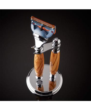 Buy Atlas Razor Handmade Olivewood 2-Piece Shave Set | Premium Quality & International Shipping - Buy Online on GoSupps.com