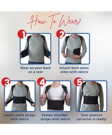 TK CARE PRO Back Posture Corrector for Men - Full Back Brace - Black Large - Buy Online on GoSupps.com