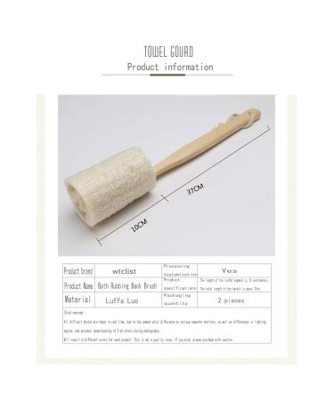 Natural Exfoliating Loofah Brush Stick Set - Long Wooden Handle Back Brush for Men & Women - 2 Pieces + Free Wall Hooks - Buy Online on GoSupps.com