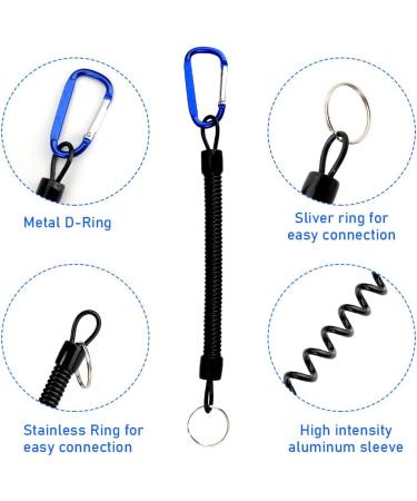 6 Pieces Spiral Keychain with Carabiner - Extendable Anti-Lost Spring Rope for Fishing Camping Hunting & Keys | International Shipping - Buy Online on GoSupps.com