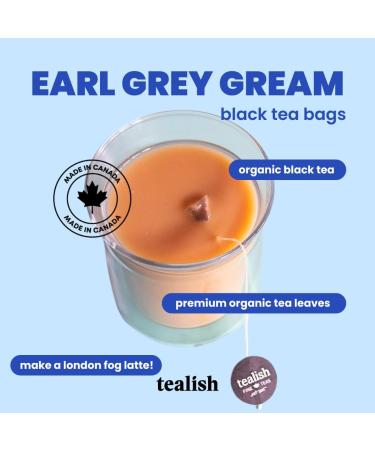 Tealish - Organic Earl Grey Cream Tea Sachets 15 Biodegradable Tea Bags - Organic Black Tea Bags - Ideal for Breakfast Tea Delight and Uplift - Caffeinated Tea Bags - Earl Grey with Vanilla Black Tea - Buy Online on GoSupps.com
