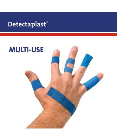 Detectaplast Blue Waterproof Metal Detectable Plasters - 100 Strips, 25x72 mm - Ideal for Catering First Aid Kits in Food Handling Environments - Buy Online on GoSupps.com
