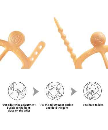 HEORSHE Baby Teething Toy - Silicone Adjustable Wristband Chew Toy for Babies 0-12 Months - Brown - Buy Online on GoSupps.com