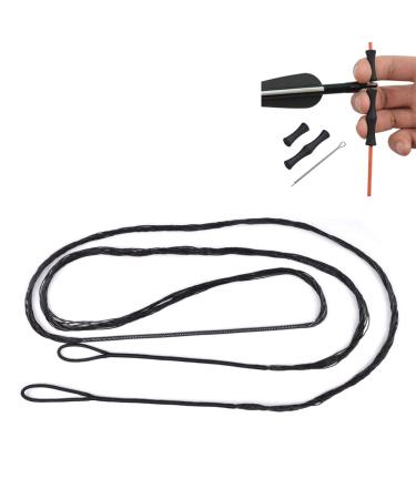 EOUS Traditional Recurve Bow String 60 62 AMO,12 14 16 Strands B50 Dacron Bowstring and Finger Savers Set AMO 60" (atural 56") 16 Strands (recommended for up to 65 lbs. )