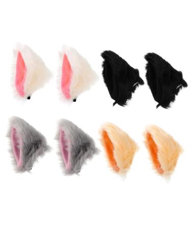 MERRYHAPY 4 Pairs Plush Cat Ear Hair Clip Party Headdress Cosplay Hair Clip Cat Ears Hair Clip Cat Ear Hair Barrettes Cat Ear Hairpin Cosplay Hairpin Cat Ear Headdress Cat Ears Hairpin