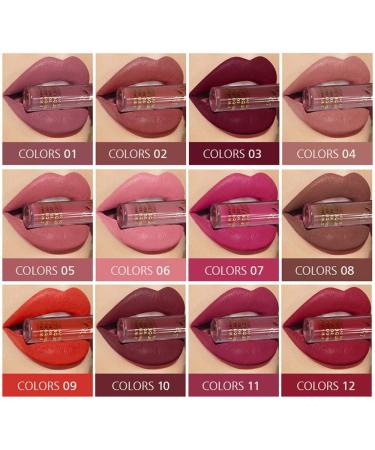 UCANBE 12-Piece Velvet Matte Liquid Lipstick Set - Waterproof & Long-Lasting Lip Gloss in Classic Shades - Perfect Gift for Women - Buy Online on GoSupps.com